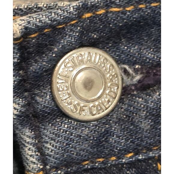 Vtg Levis 501 Jeans Button Fly USA 90s Blue Straight Juniors 13 29x30.5 Actual - Picture 9 of 16